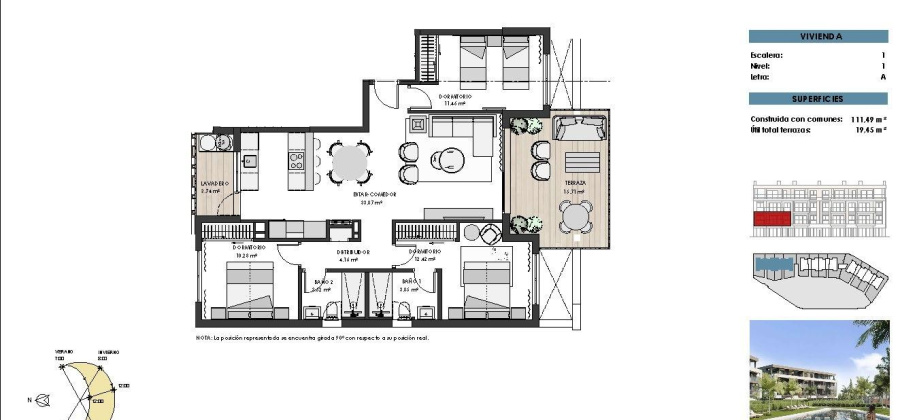 Torre Pacheco, Murcia, 3 Bedrooms Bedrooms, ,2 BathroomsBathrooms,Apartment,New,209559227956730208