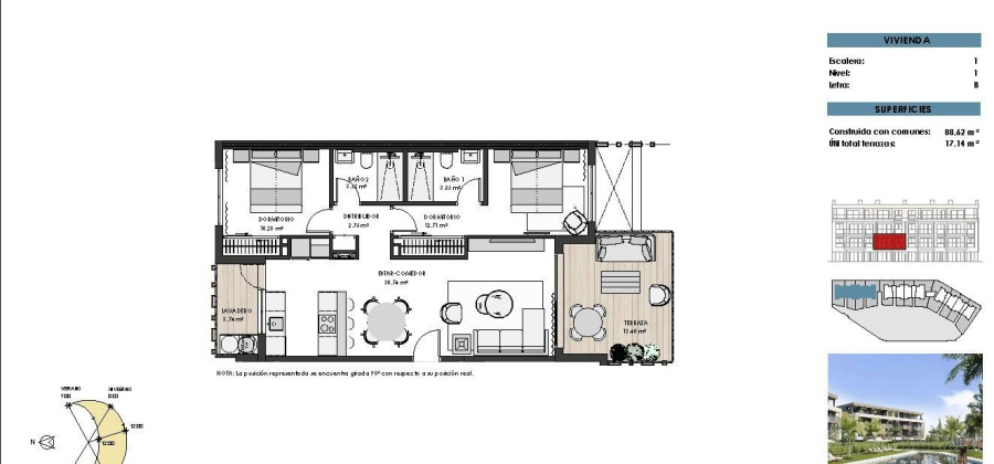 Torre Pacheco, Murcia, 2 Bedrooms Bedrooms, ,2 BathroomsBathrooms,Apartment,New,209559275538667360