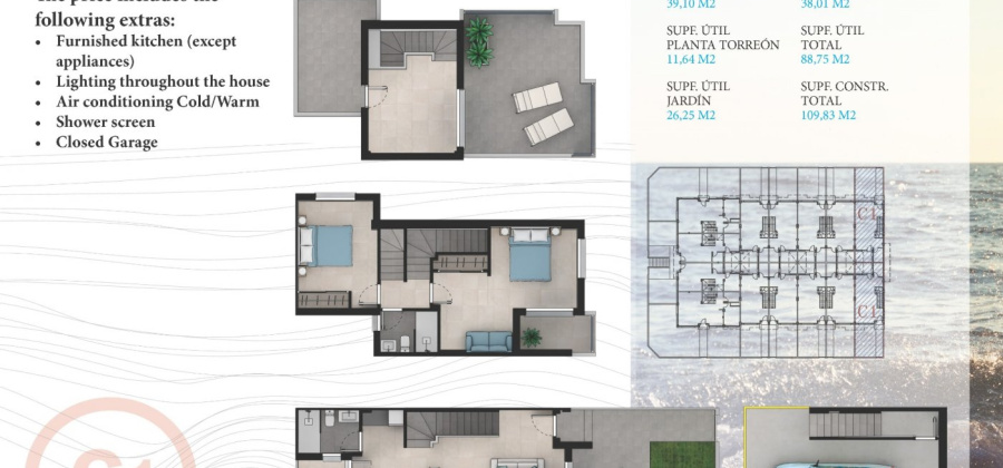 La Manga del Mar Menor, Murcia, 3 Bedrooms Bedrooms, ,2 BathroomsBathrooms,Townhouse,New,209559105345496544