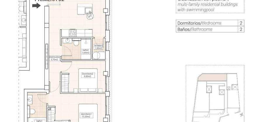 Hondon de las Nieves, Alicante, 2 Bedrooms Bedrooms, ,2 BathroomsBathrooms,Apartment,New,209559245149841088