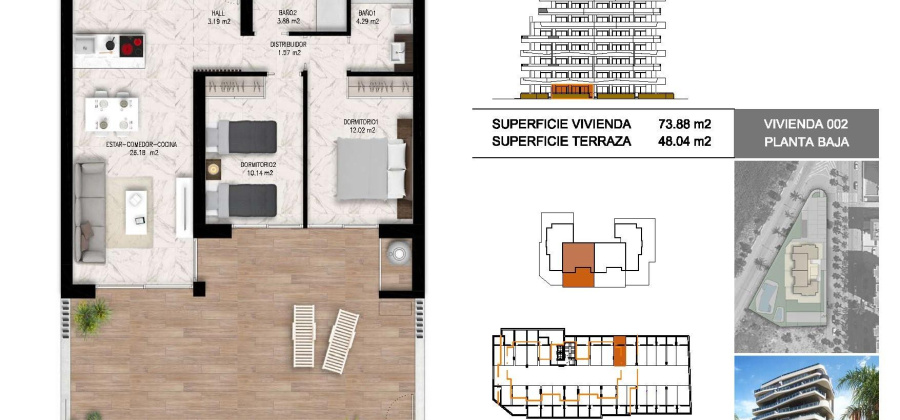 Guardamar del Segura, Alicante, 2 Bedrooms Bedrooms, ,2 BathroomsBathrooms,Apartment,New,0,20955992217136068
